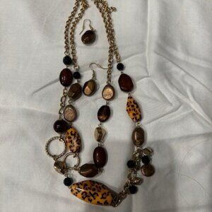 Leopard necklace set